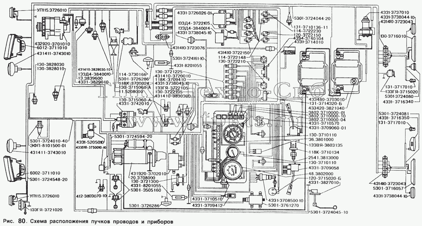 Схема электропроводки зил 5301